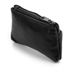 Atrani portafoglio con doppio scomparto in pelle Dollaro. Portachiavi interno.