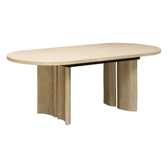 Table à manger extensible Tino ovale 6 à 8 places beige