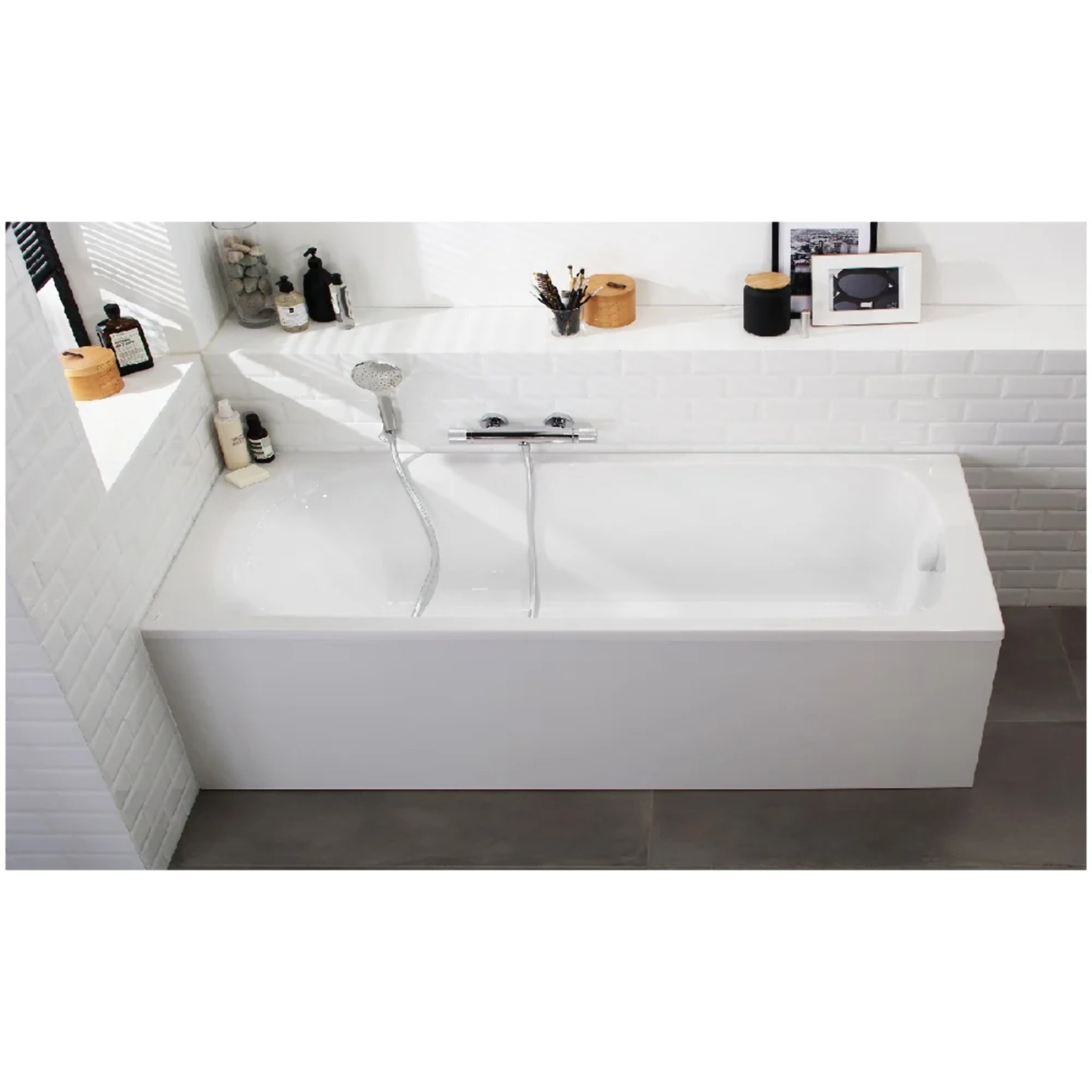 Baignoire droite 170 X 75 Brive en acrylique renforcé + nettoyant