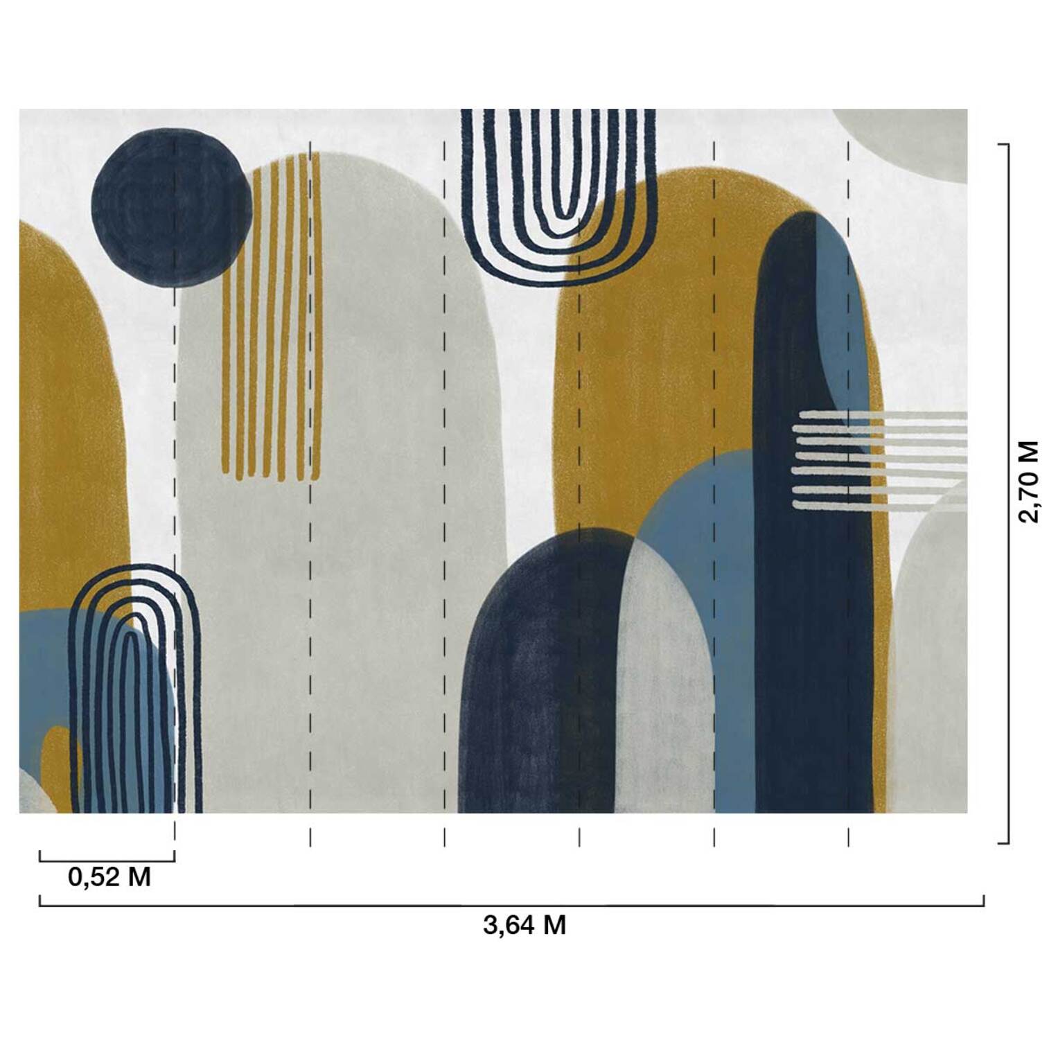 Papier peint panoramique Arches Ambre & Bleu Denim Intissé