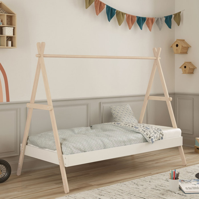 Lit tipi enfant ajustable en bois - ANNIE
