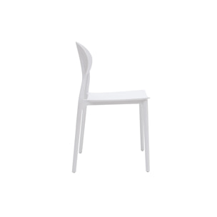 Chaises design empilables blanches intérieur - extérieur (lot de 2) ANNA