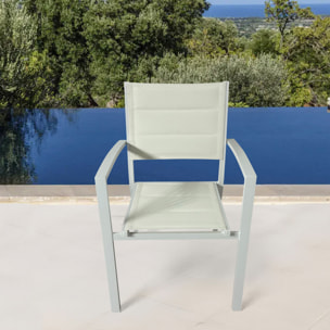 Set 2 sillones jardín IBIZA aluminio y textilene blanco