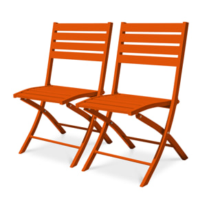 MARIUS - Lot de 2 chaises de jardin en aluminium orange