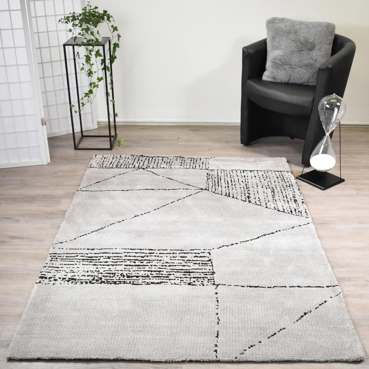 Tapis tufté à la main aux motifs géométriques