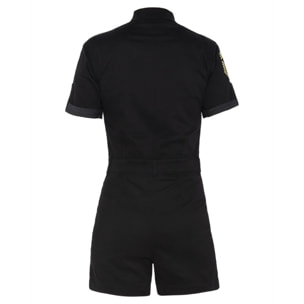 TRSWIFTW SHORT JUMPSUIT WITH MILITARY BADGES IN TENCEL 63% COTTON 18% TENCEL 15% POLYESTER 4% ELASTANE Nero