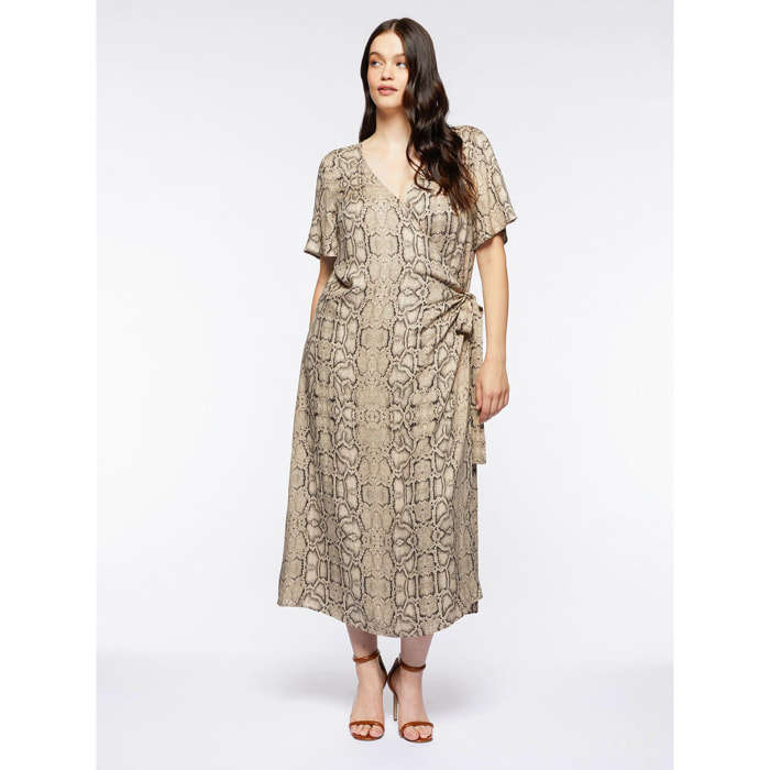 Fiorella Rubino - Vestido largo animalier - Beige