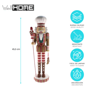 Soldado cascanueces decorativo clásico para navidad h.45,5cm