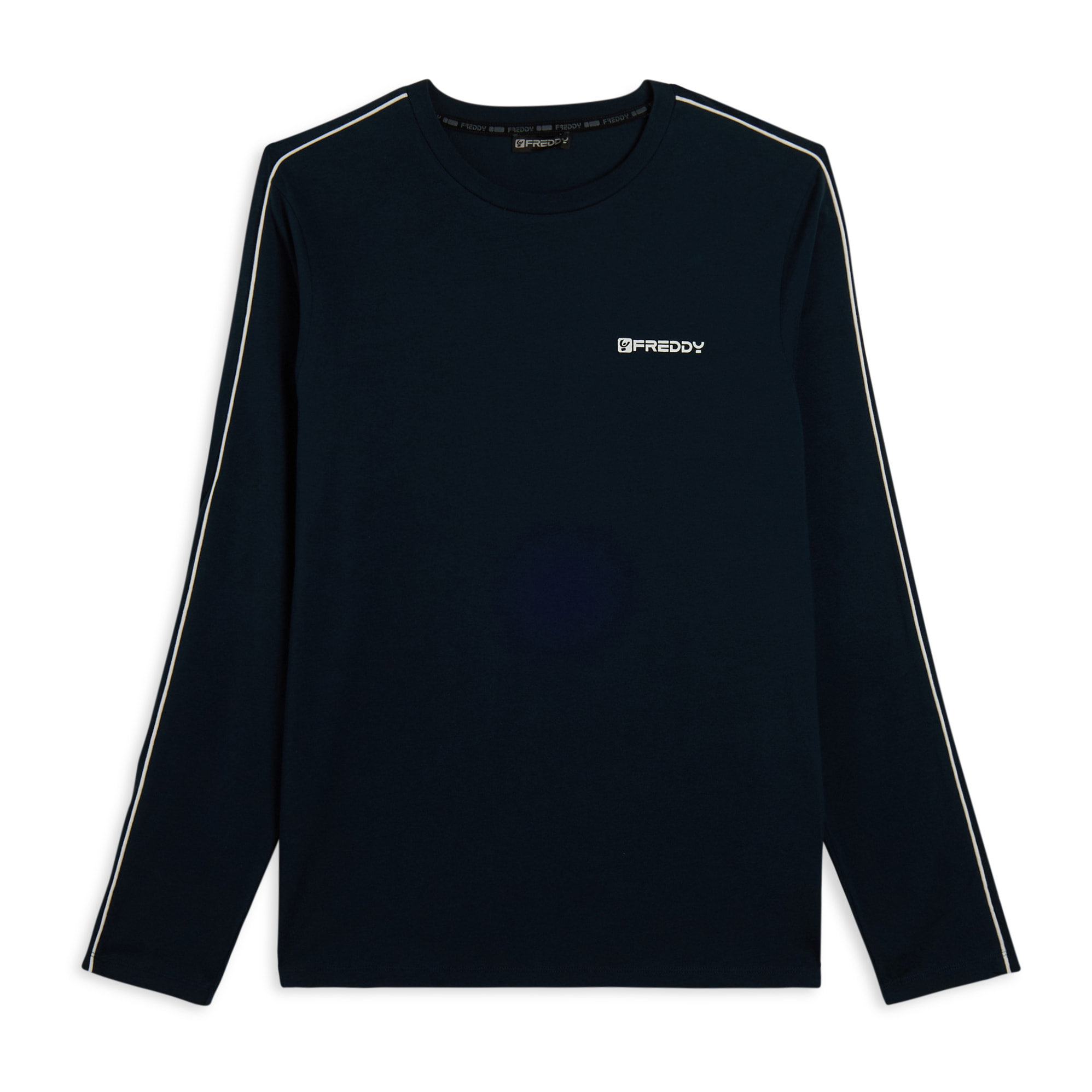 T-shirt manica lunga in jersey con cuciture a contrasto