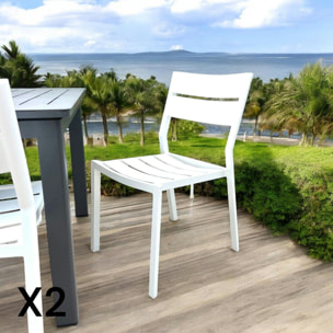 Chaise de jardin en aluminium blanc (lot de 2) STOCKHOLM
