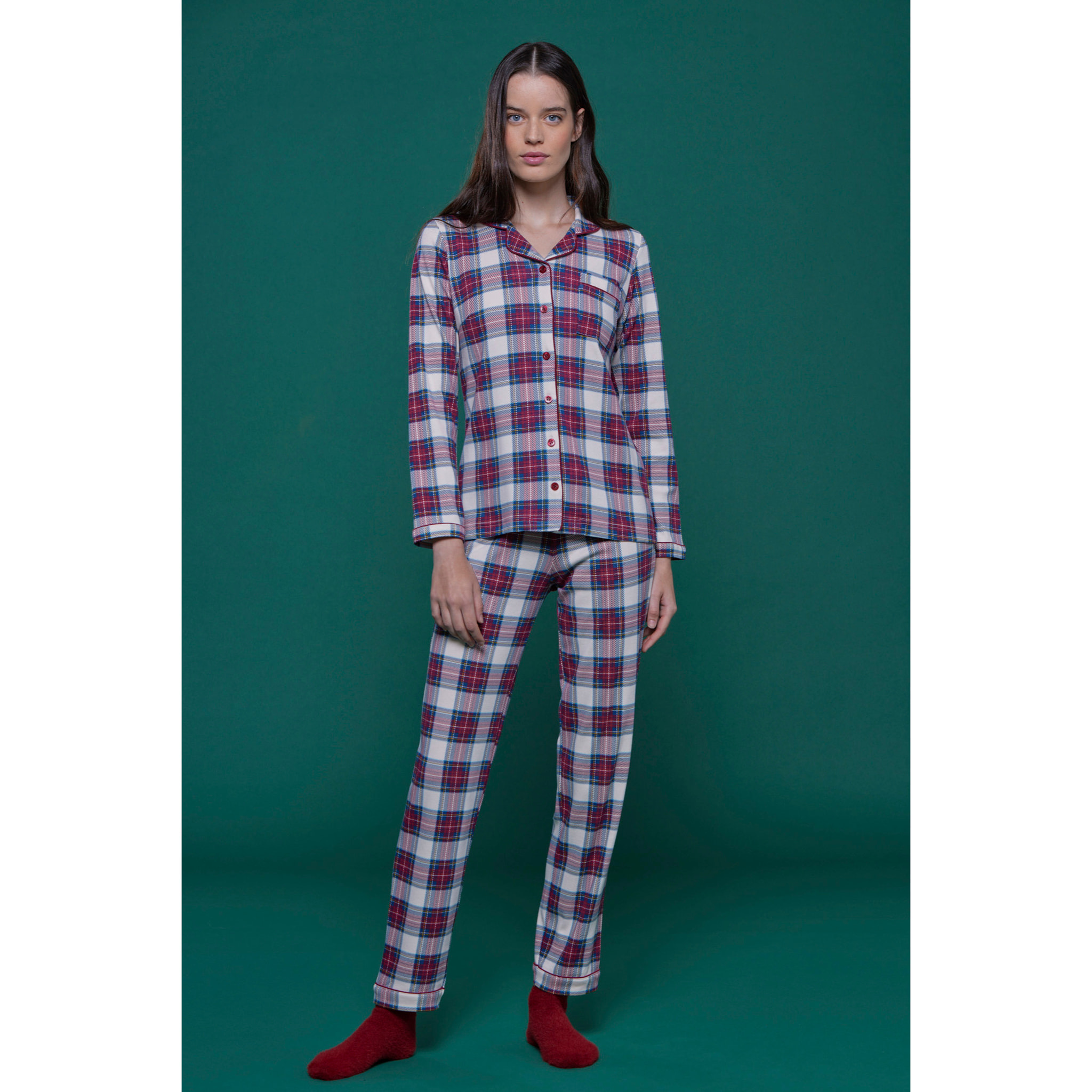 Pigiama donna caldo cotone red scotty Noidinotte