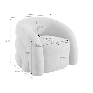 Fauteuil organique tissu 1 place RENBO