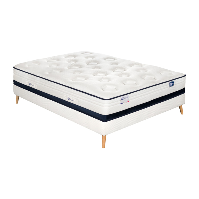 Ensemble L'INEDIT, matelas Hybride , ferme, H27 + sommier