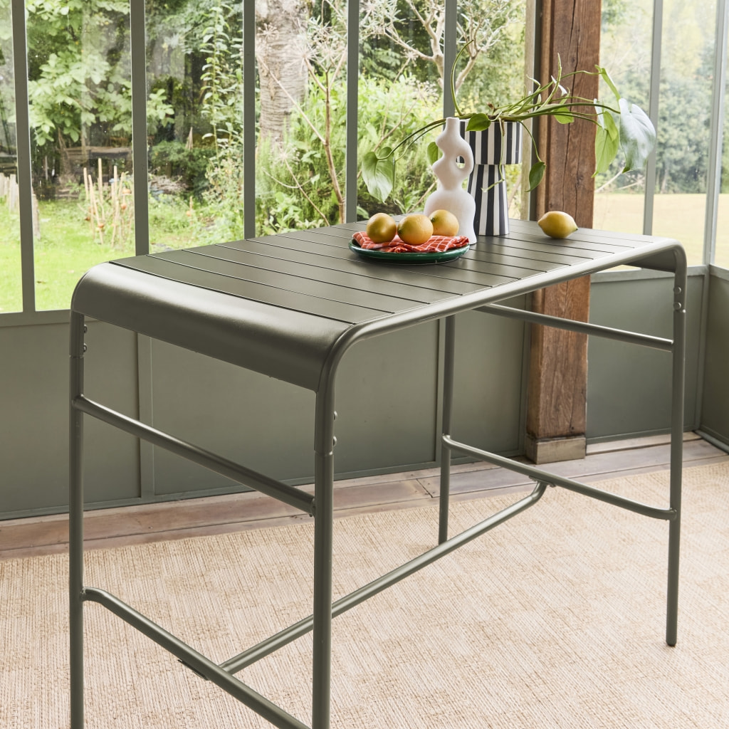 Table haute de jardin métal 4 places AMÉLIA