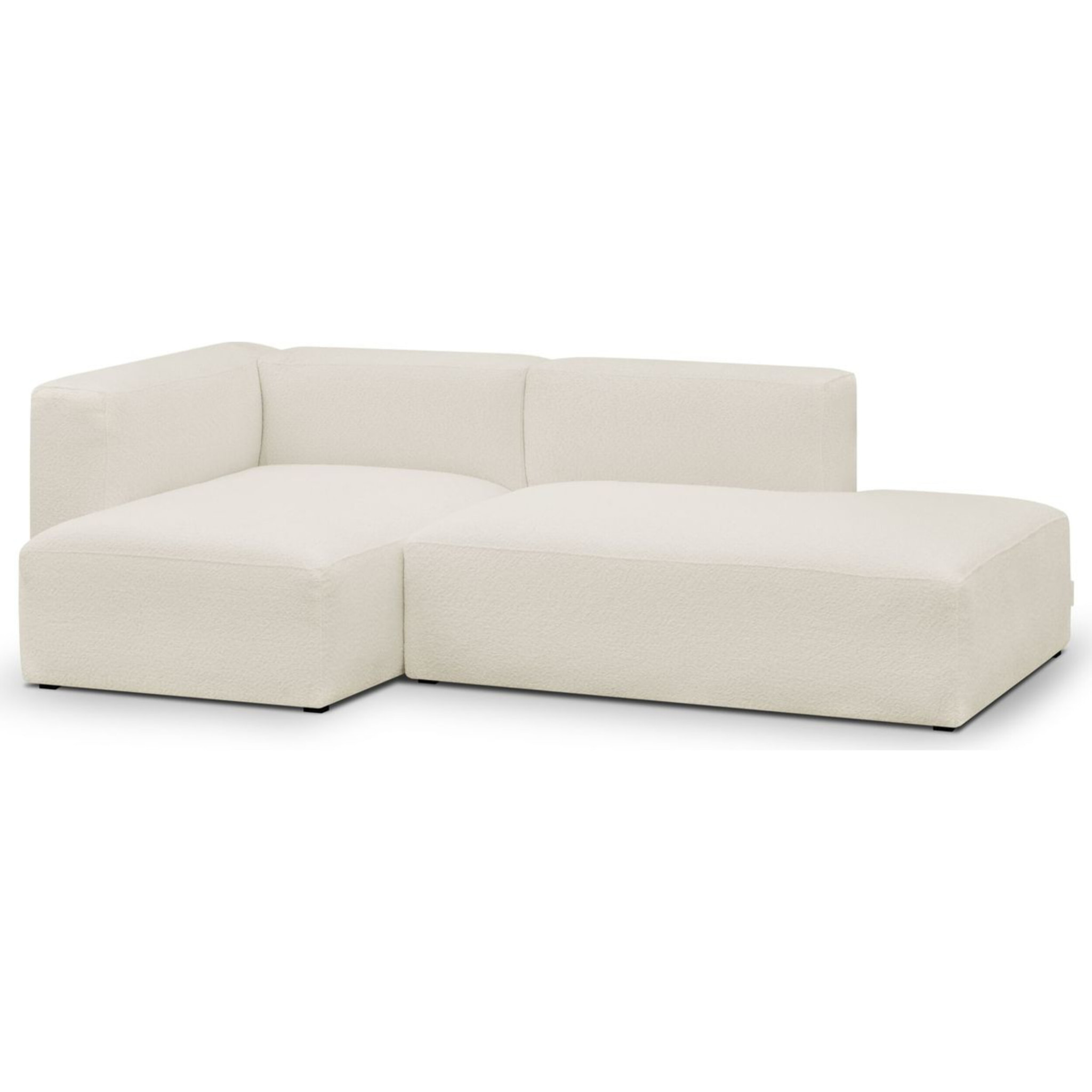 Canapé d'angle à gauche modulable 3/4 places en tissu bouclette - MODULO