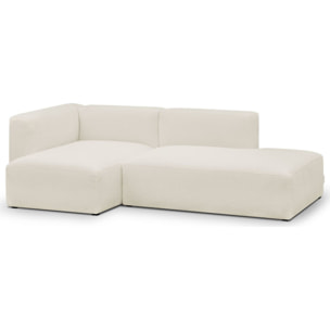 Canapé d'angle à gauche modulable 3/4 places en tissu bouclette - MODULO