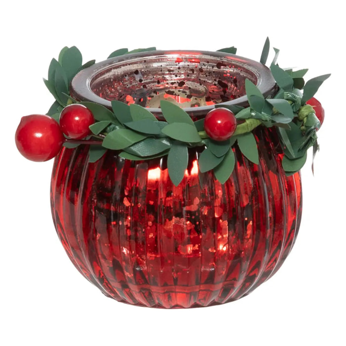 Photophore mercurisé couronne D.6cm assorti