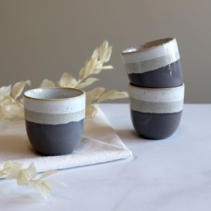 Lot de 6 tasses expresso marron en grès 11cl RIGA