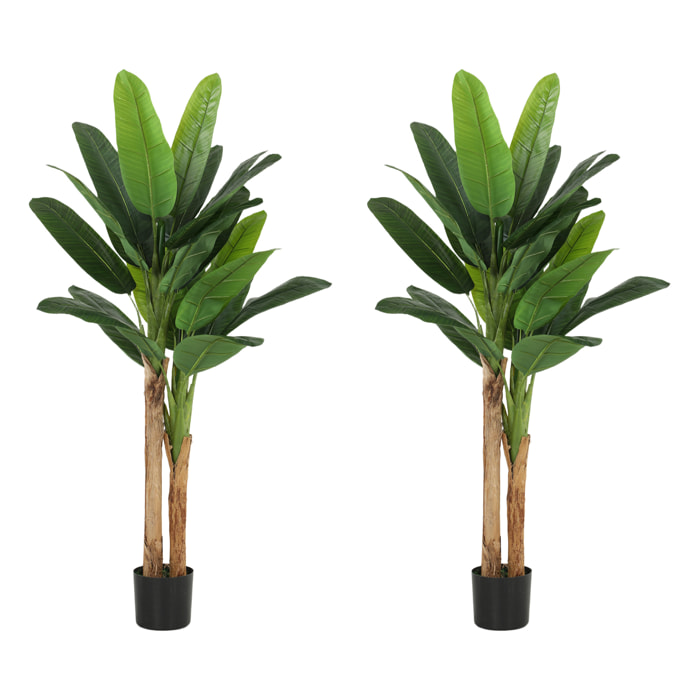 Lot de 2 bananiers artificiels H.150cm