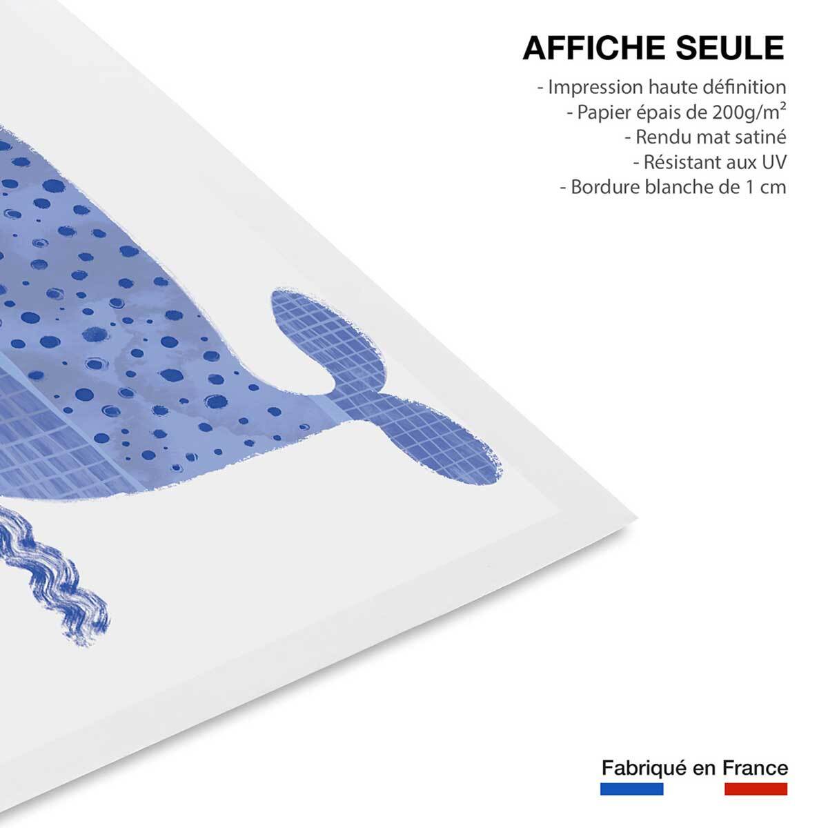 Affiche enfant baleine bleue  Affiche seule