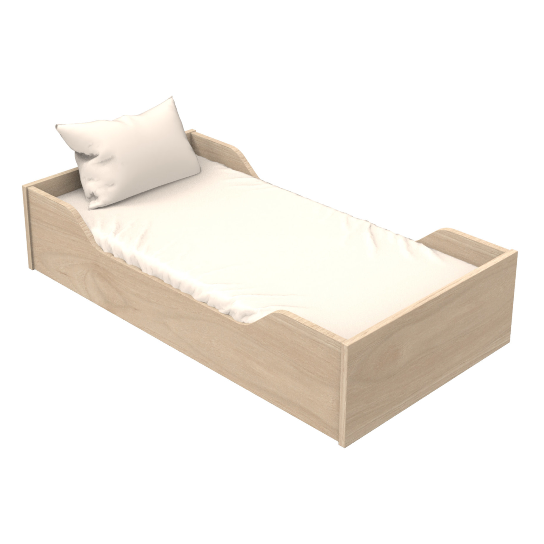 Lit évolutif 140x70 - Little Big Bed en bois décor chêne suave