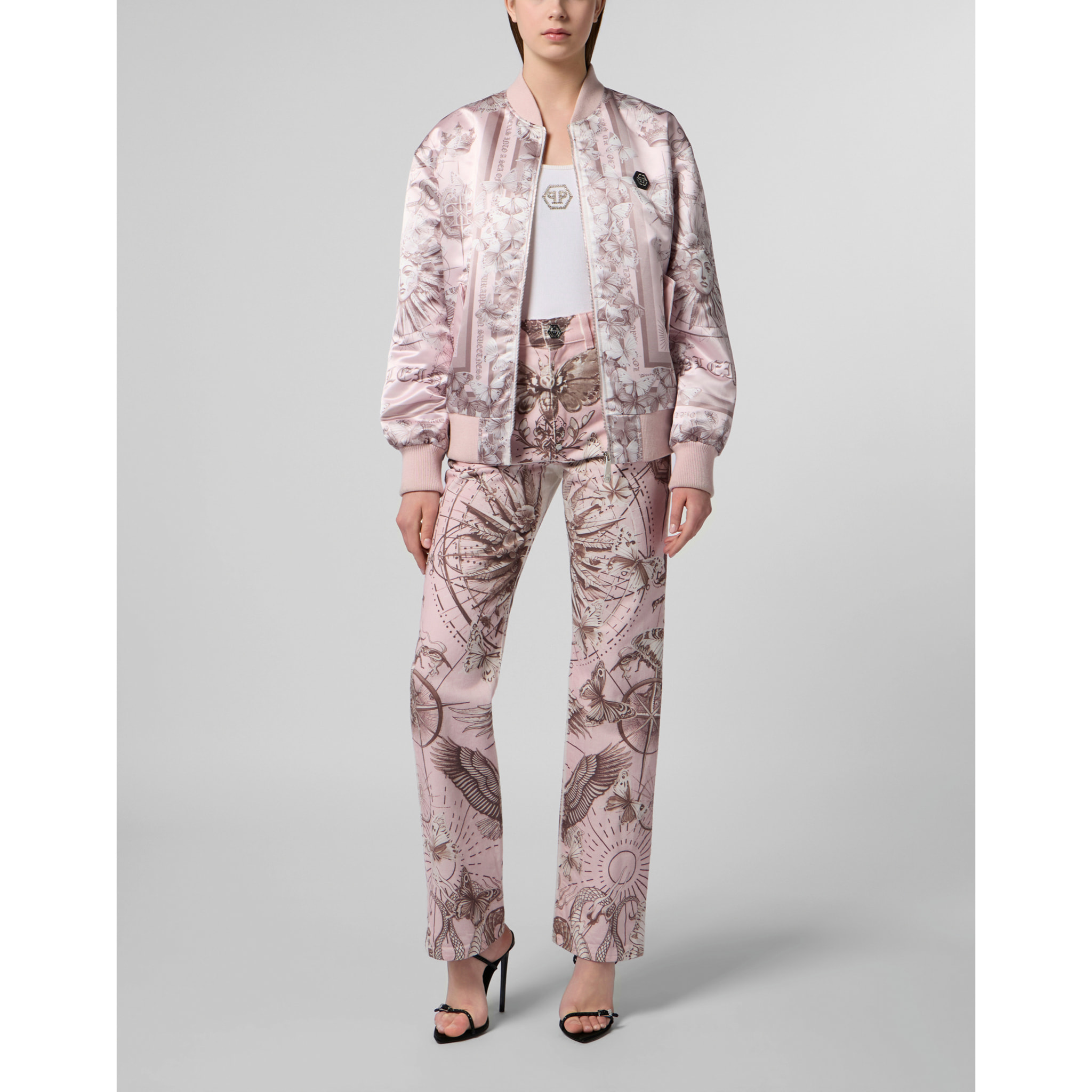 PHILIPP PLEIN Straight Cut Jeans Butterfly Tattoo