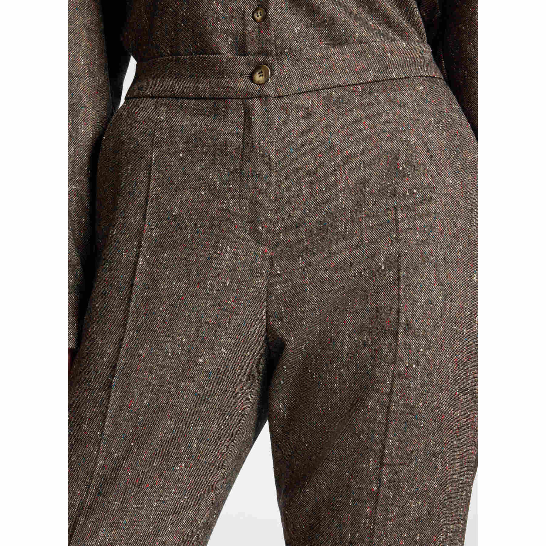 Elena Mirò - Pantaloni sartoriali con risvolto - Marrone