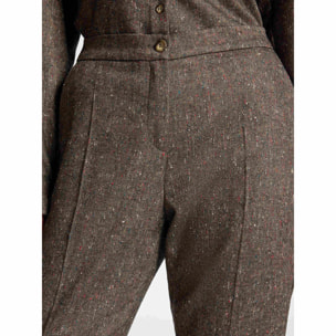 Elena Mirò - Pantaloni sartoriali con risvolto - Marrone