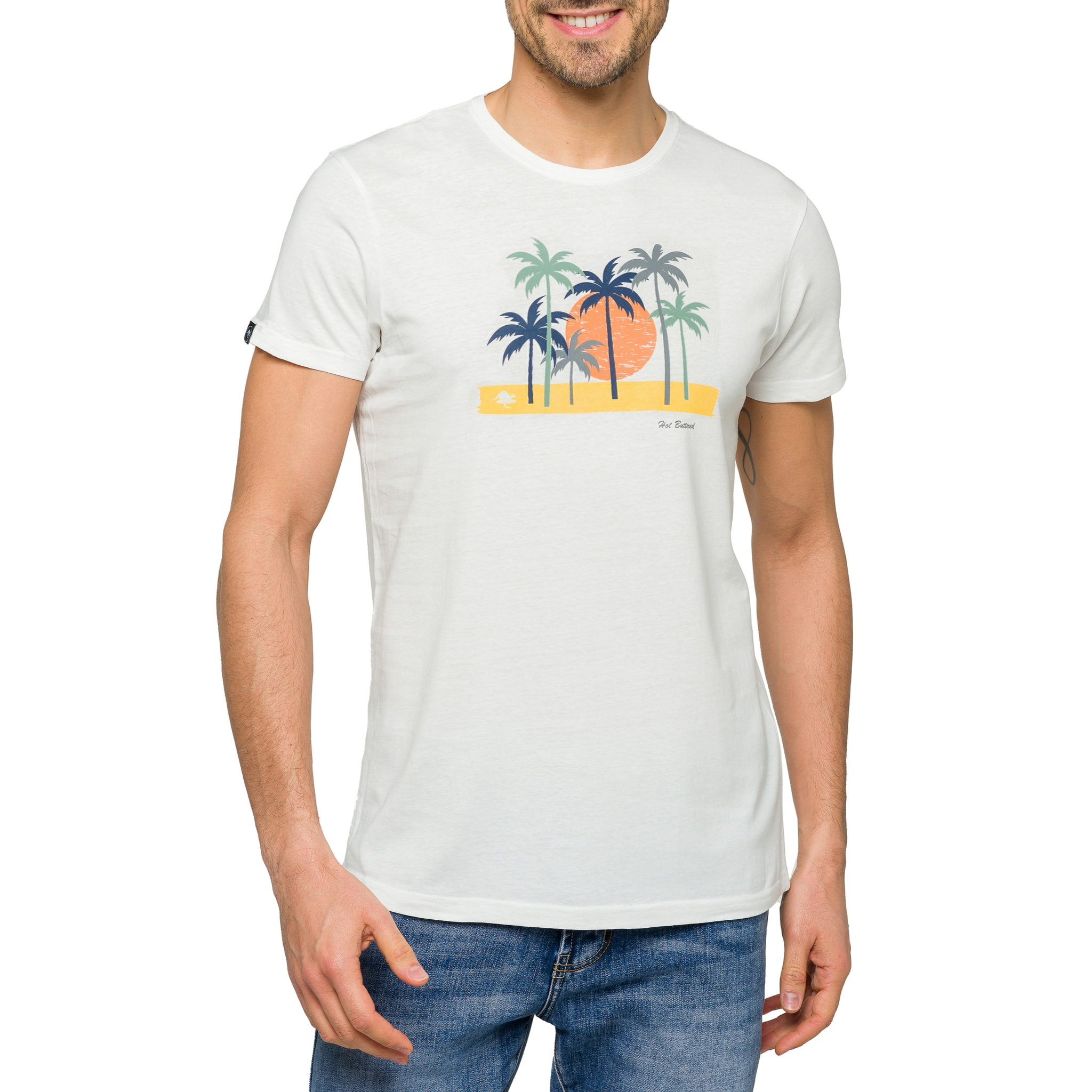 Camiseta de algodón 150 gr Hot Buttered Waigeo Blanco