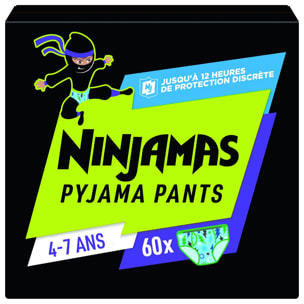 Ninjamas Pyjama Pants Garçon, 60 Sous-Vêtement De Nuit, 4-7 Ans, Paquet 1 Mois