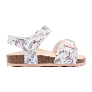 Sandalias de Bebé Unicornios Blanco