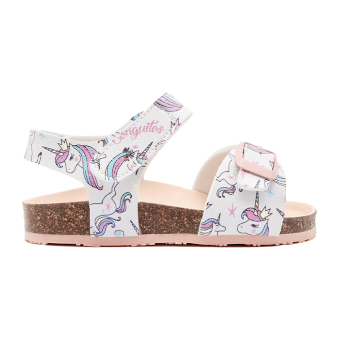Sandalias de Bebé Unicornios Blanco