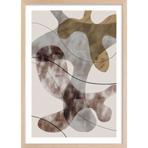 Affiche Organisme abstrait N°1 Affiche + cadre en bois - Chêne