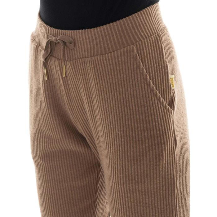 Pantalón de invierno de mujer de canalé con puños "Relaxed"