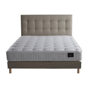 Ensemble Reflet + tête de lit capitonnée - Matelas ressorts ensachés éco conçu