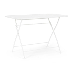 Tavolo rettangolare YVONNE in acciaio bianco, pieghevole, 110×70×72 cm