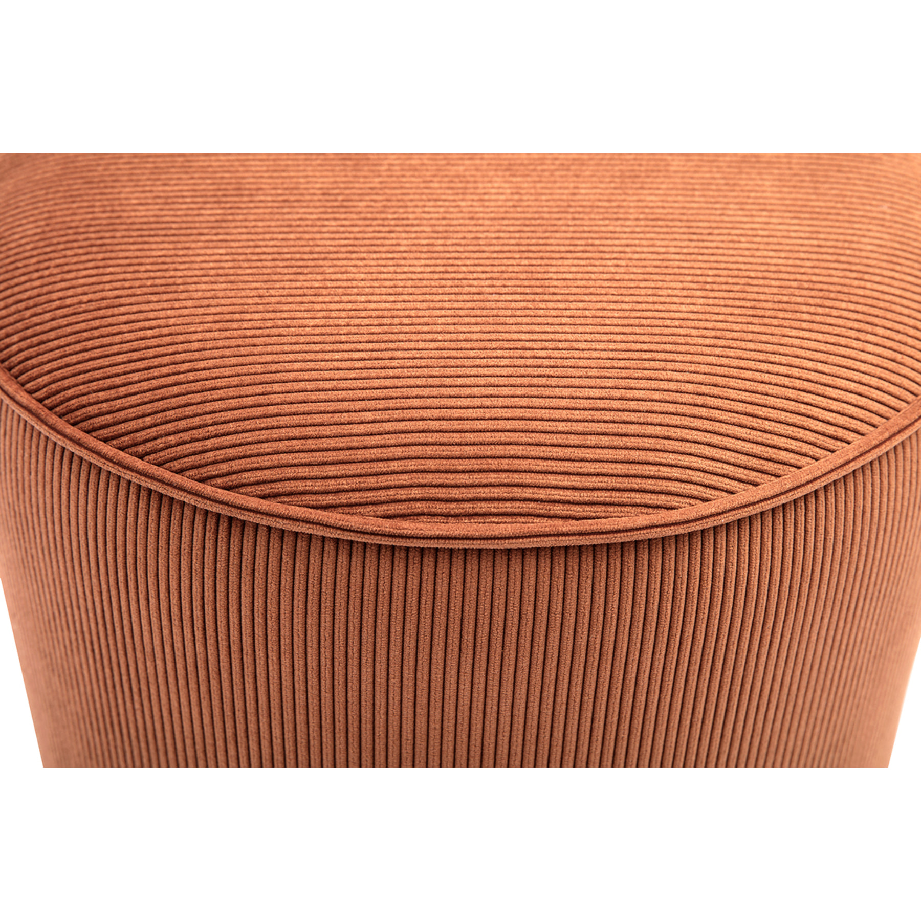 Pouf rond en velours côtelé terre brûlée D40 cm PAUL