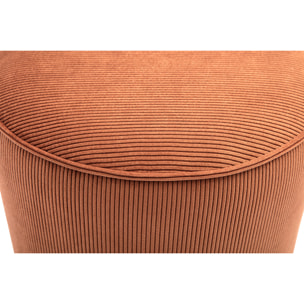 Pouf rond en velours côtelé terre brûlée D40 cm PAUL