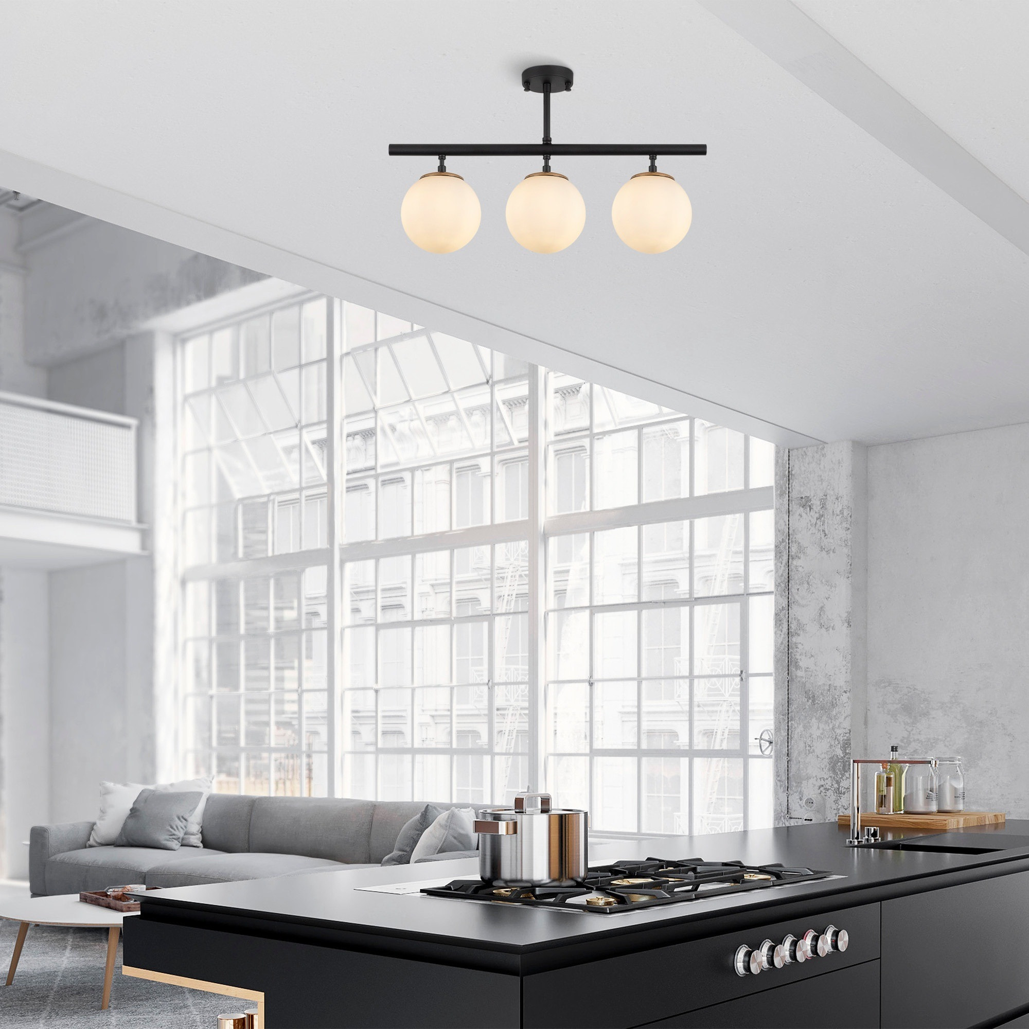 Lámpara de techo - Negro, 60x15 x37