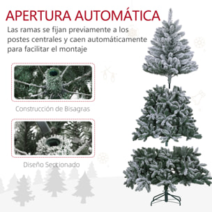 Árbol de Navidad 210 cm Árbol de Navidad Artificial Nevado con 1021 Ramas y Soporte de Metal Árbol Navideño para Salón Interior Verde