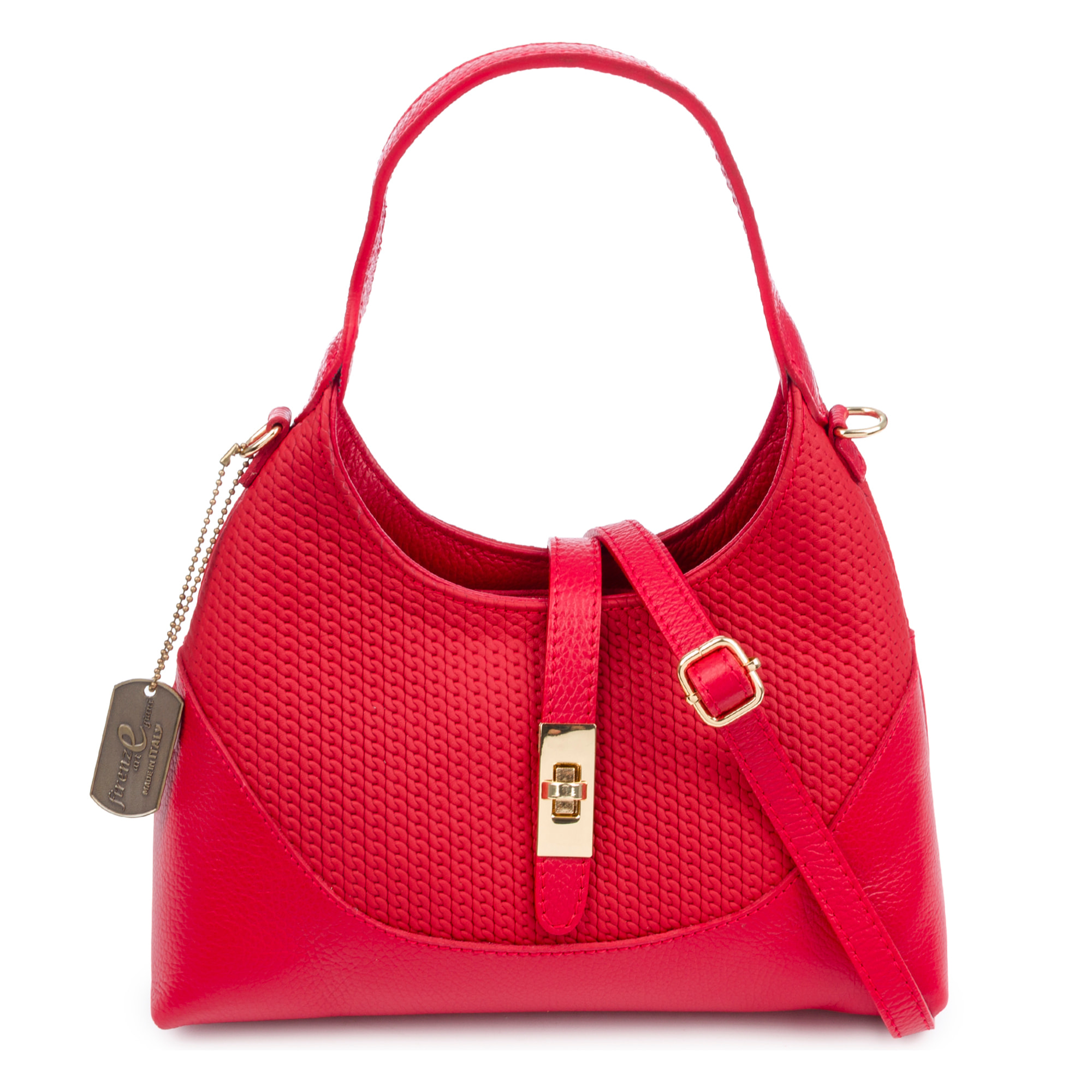 Belgioso Borsa a spalla Donna. Pelle autentica finitura Dollaro stampata