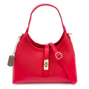 Belgioso Borsa a spalla Donna. Pelle autentica finitura Dollaro stampata