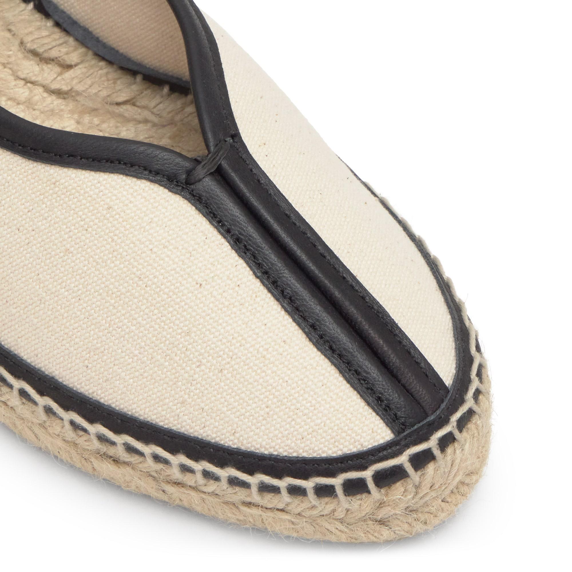 Alpargata plana Gio en algodón con ribete de cuero, tira elástica y mini cuña