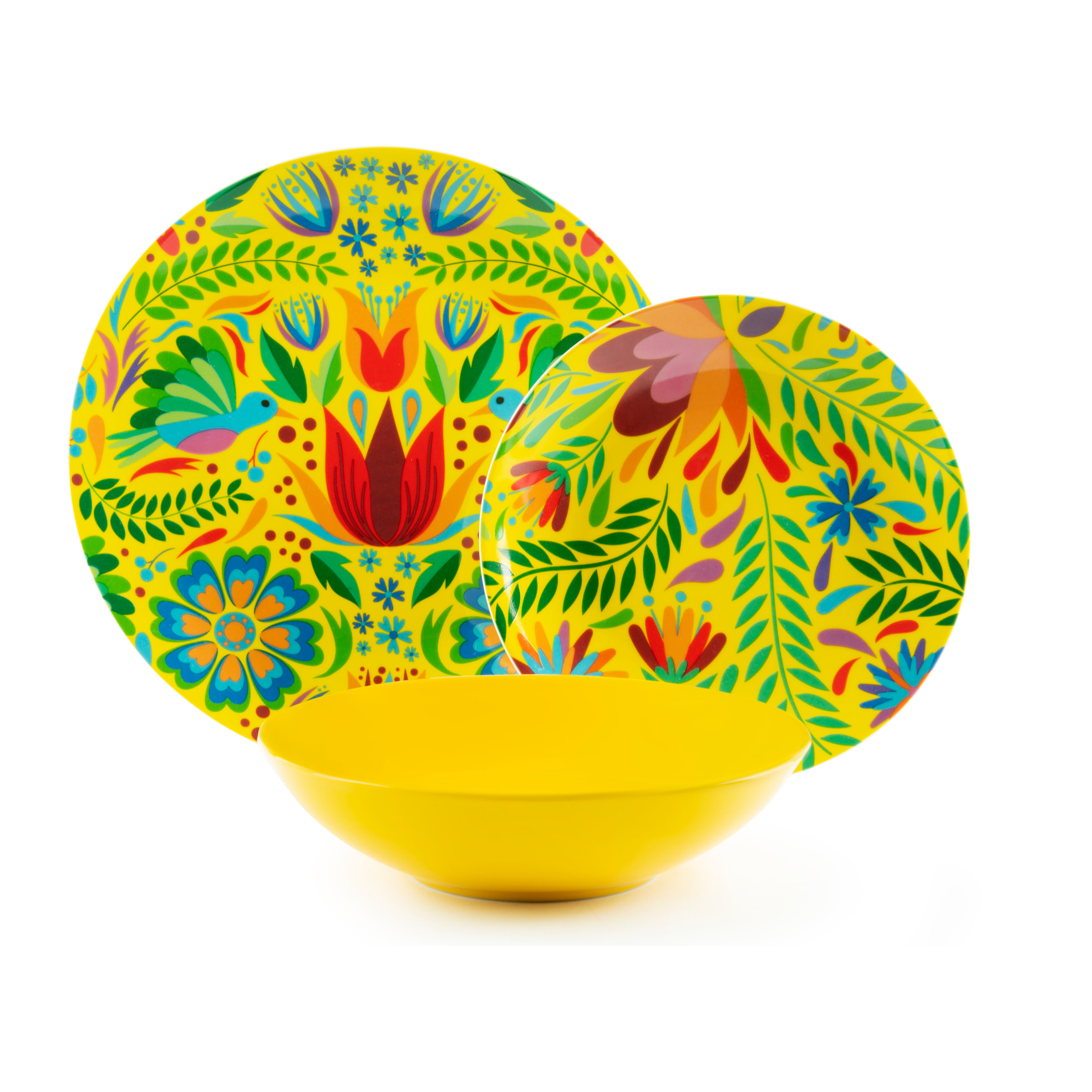 Service de table 18 pièces Excelsa – Mexican Flowers, Porcelaine Multicolore