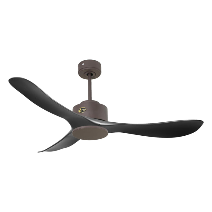 Ventilateur de plafond ø132 cm avec Wifi Réversible Hypersilence 40   W Chocolat
