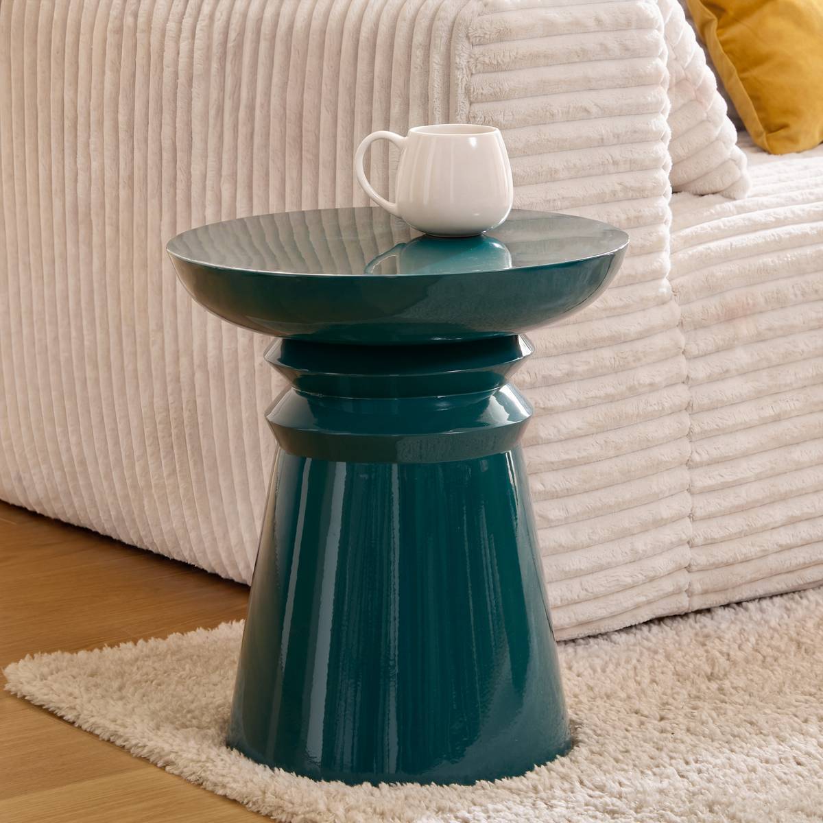Table d'appoint Jaya ronde D.38cm bleu