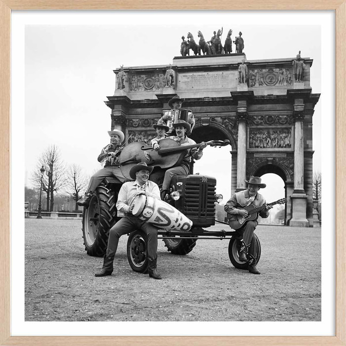 Affiche Photo Orchestre de Cowboys, 1959 Affiche + cadre en bois - Chêne