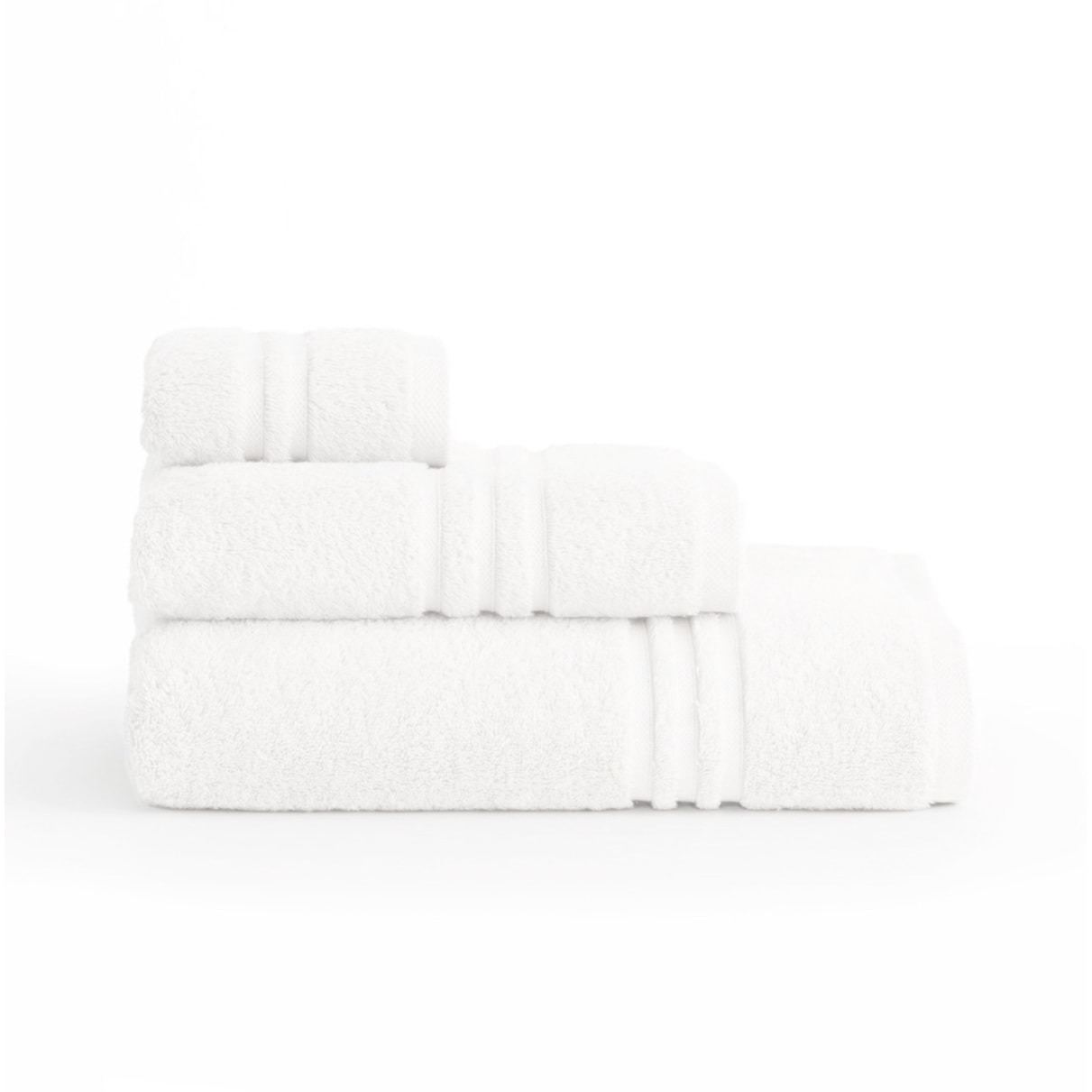 Set toallas rizo 100% Algodón Rizo Peinado - 700 g/m2 BLANCO