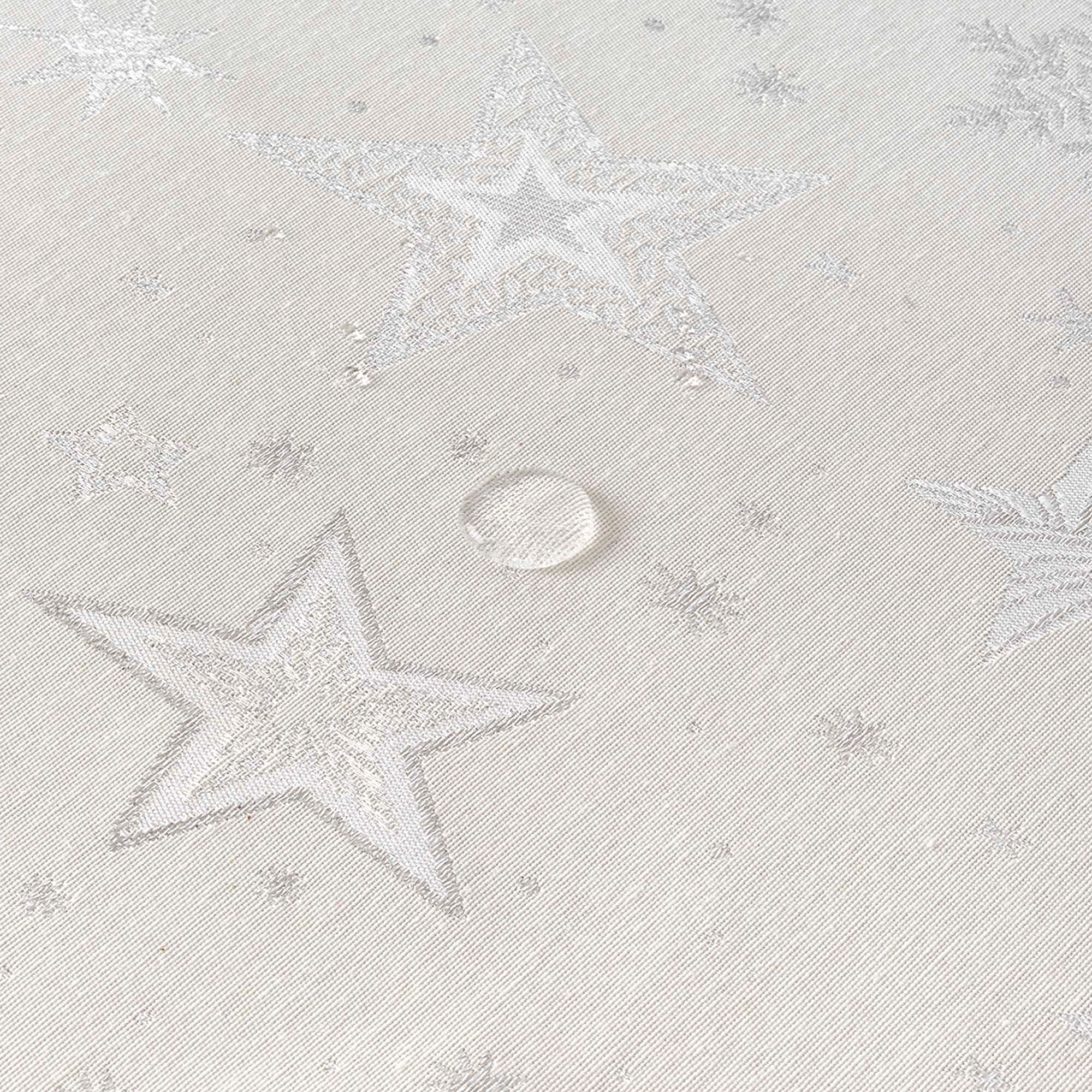 Nappe Anti-tâches Toucher du Tissu Jacquard 31114A Natural Plata Lurex