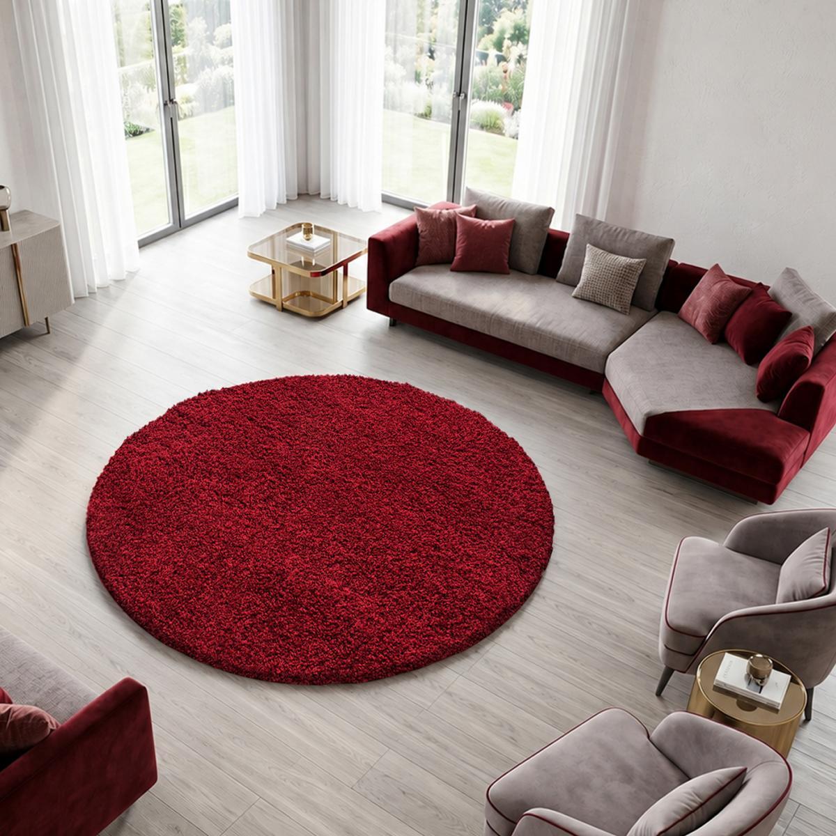 Tapis poils longs shaggy tissé motif uni ZASIVE